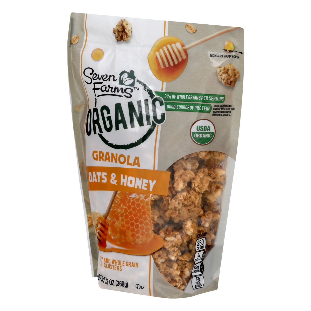 slide 11 of 12, Seven Farms Organic Oats & Honey Granola 13 oz, 13 oz