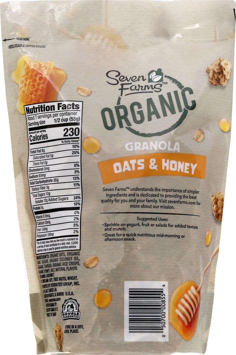 slide 7 of 12, Seven Farms Organic Oats & Honey Granola 13 oz, 13 oz