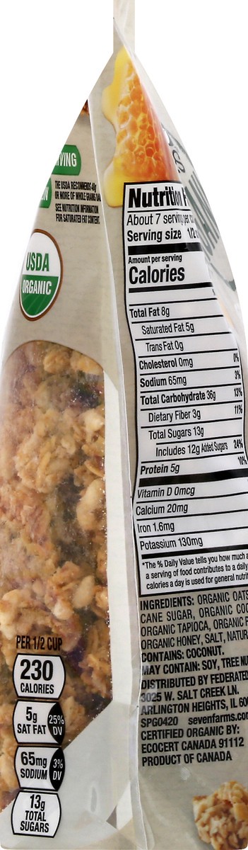 slide 4 of 12, Seven Farms Organic Oats & Honey Granola 13 oz, 13 oz