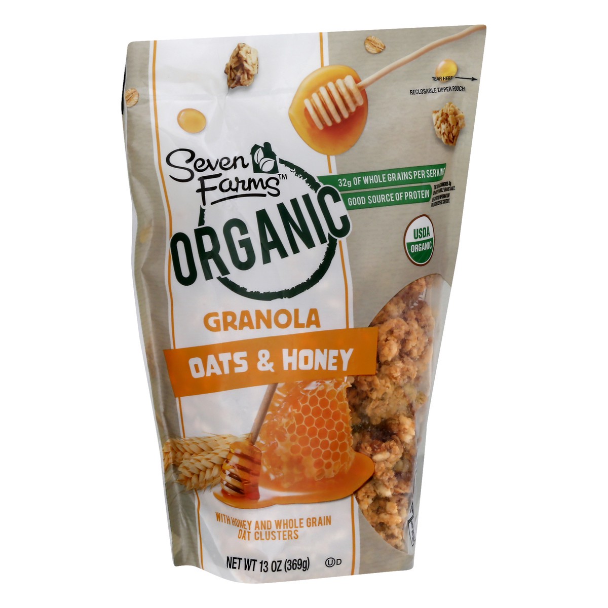 slide 12 of 12, Seven Farms Organic Oats & Honey Granola 13 oz, 13 oz