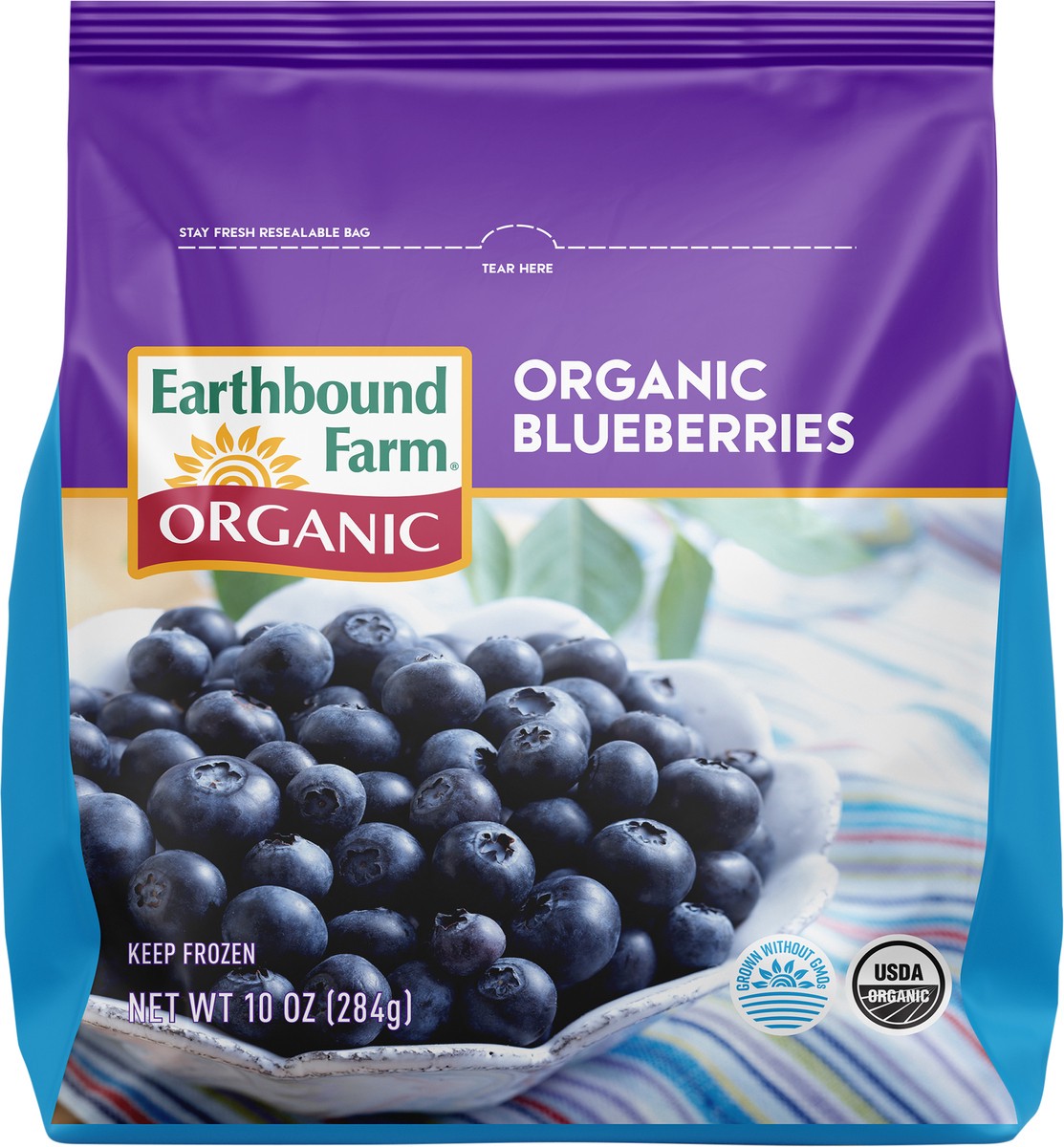 slide 2 of 3, Earthbound Farm Earth Bound Organic Frozen Blueberries, 10 oz