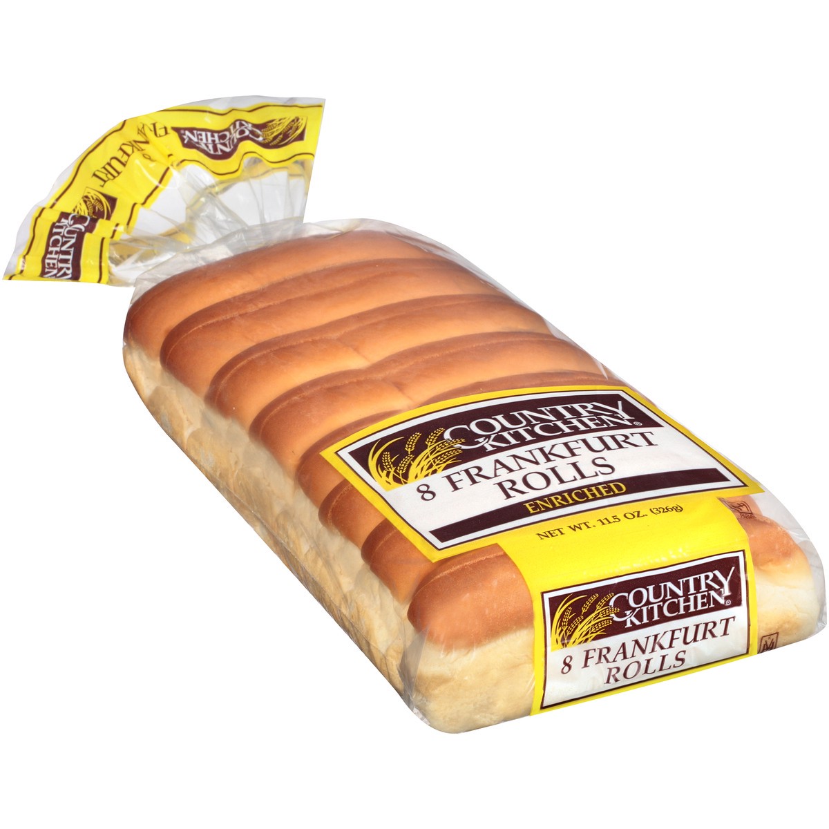 slide 3 of 11, Country Kitchen Frankfurt Rolls, White Bread Hot Dogs Buns, 8 Count, 8 ct