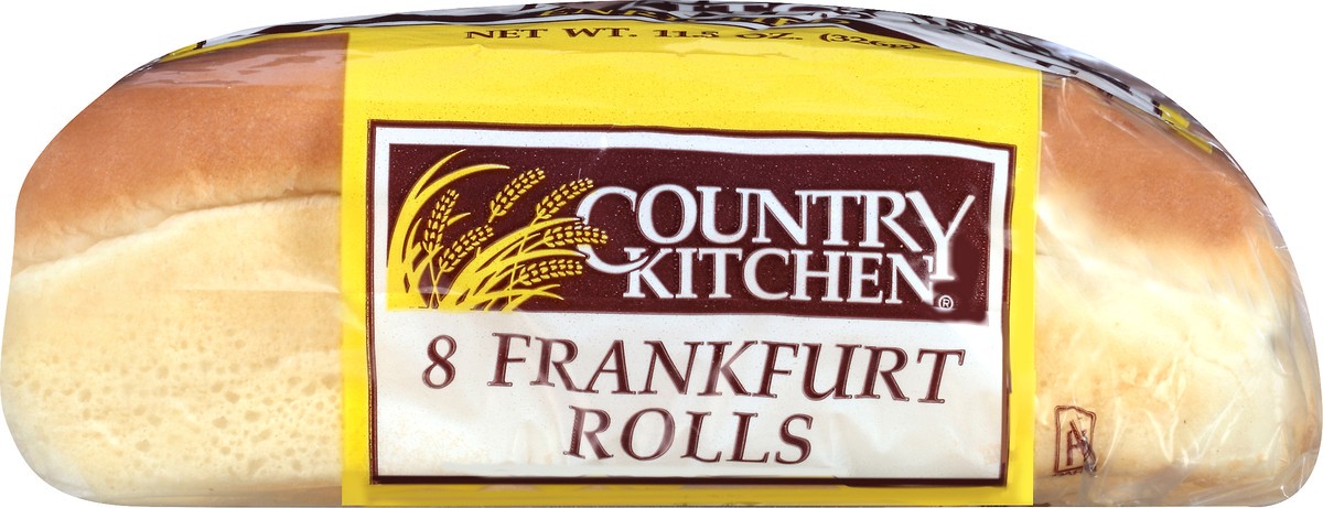 slide 8 of 11, Country Kitchen Frankfurt Rolls, White Bread Hot Dogs Buns, 8 Count, 8 ct