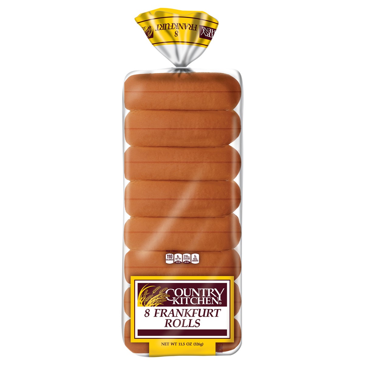 slide 1 of 11, Country Kitchen Frankfurt Rolls, White Bread Hot Dogs Buns, 8 Count, 8 ct