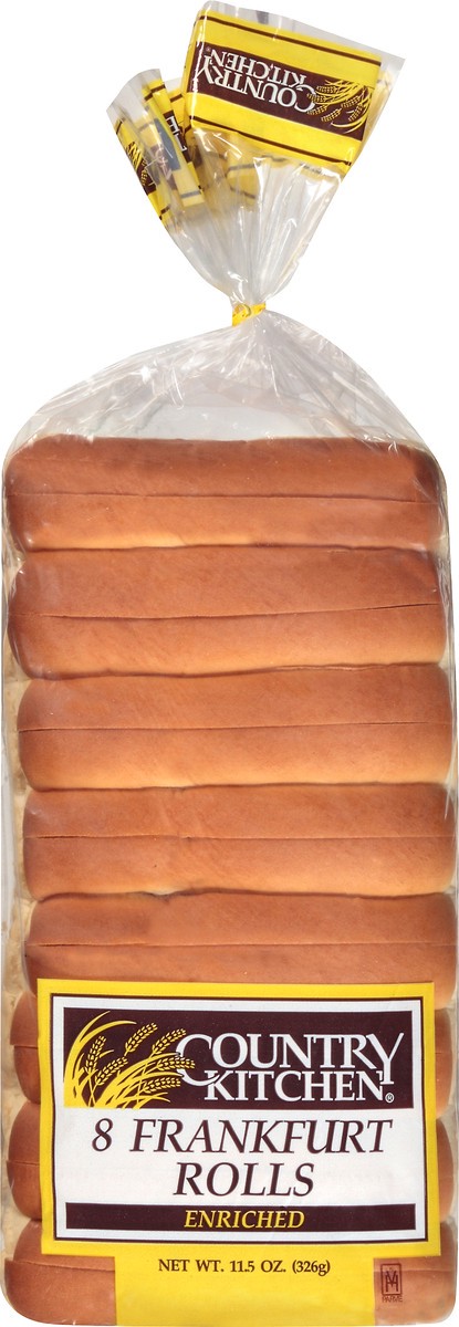 slide 9 of 11, Country Kitchen Frankfurt Rolls, White Bread Hot Dogs Buns, 8 Count, 8 ct