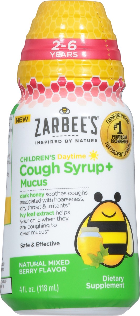 slide 15 of 15, Zarbee's Naturals Daytime Children's Natural Mixed Berry Flavor Cough Syrup + Mucus 4 fl oz, 4 fl oz