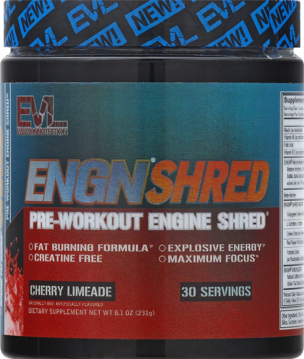 slide 4 of 12, Evlution Nutrition Engine Shred Cherry Limeade Pre-Workout Powder 8.1 oz, 8.1 oz