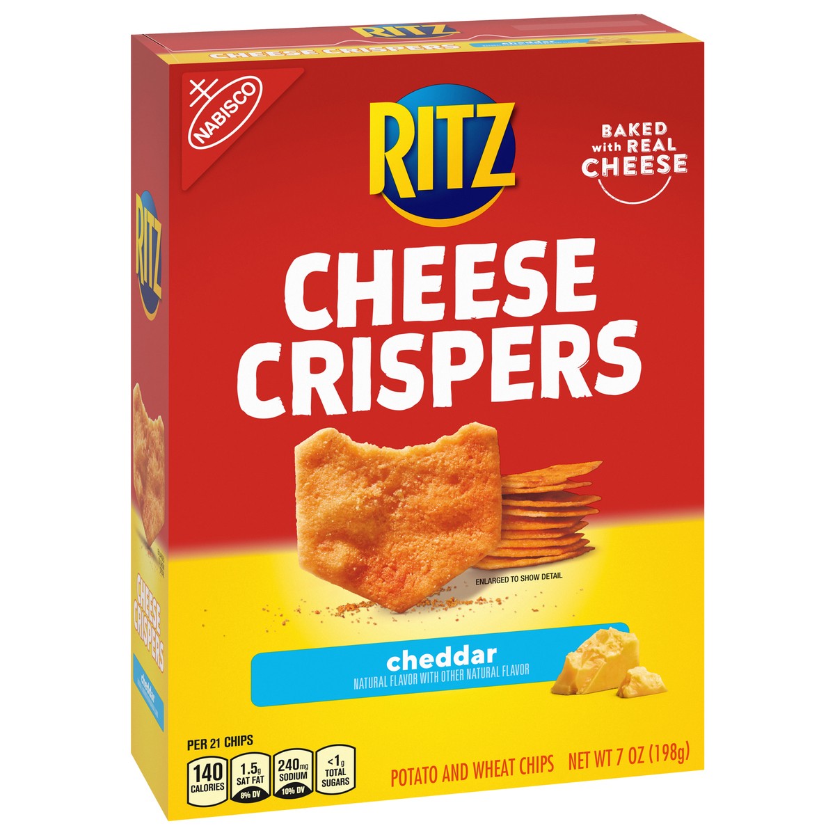 slide 2 of 8, RITZ Cheese Crispers Cheddar Chips, 7 oz, 7 oz