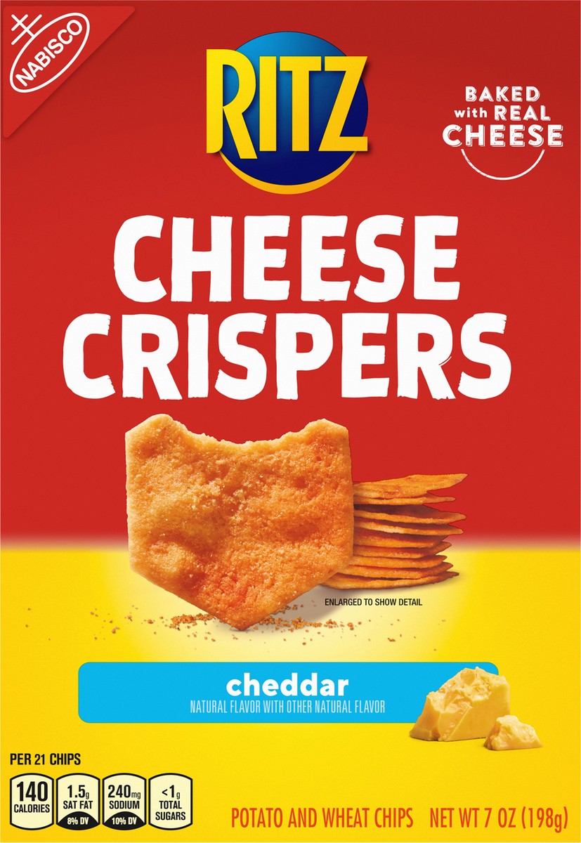 slide 6 of 8, RITZ Cheese Crispers Cheddar Chips, 7 oz, 7 oz