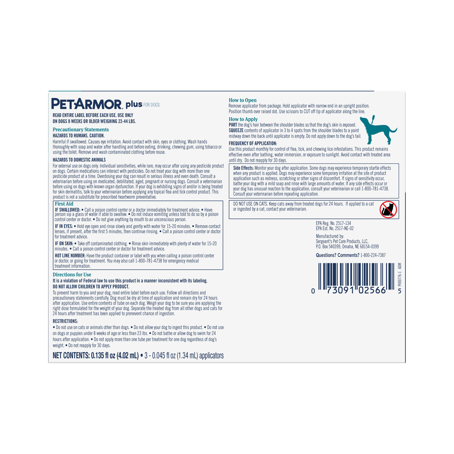 slide 2 of 2, PetArmor Plus for Medium Dogs 23-44 lbs, Flea and Tick Protection for Dogs, 3-Month Supply, lb