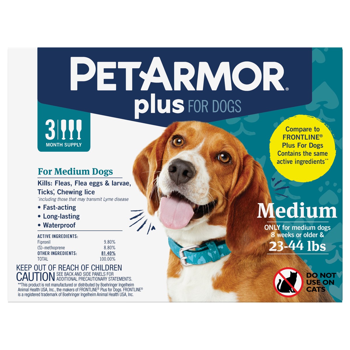 slide 1 of 2, PetArmor Plus for Medium Dogs 23-44 lbs, Flea and Tick Protection for Dogs, 3-Month Supply, lb