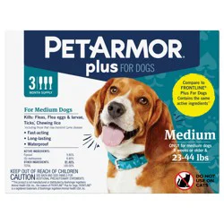 PetArmor Plus for Medium Dogs 23-44 lbs, Flea and Tick Protection for Dogs, 3-Month Supply