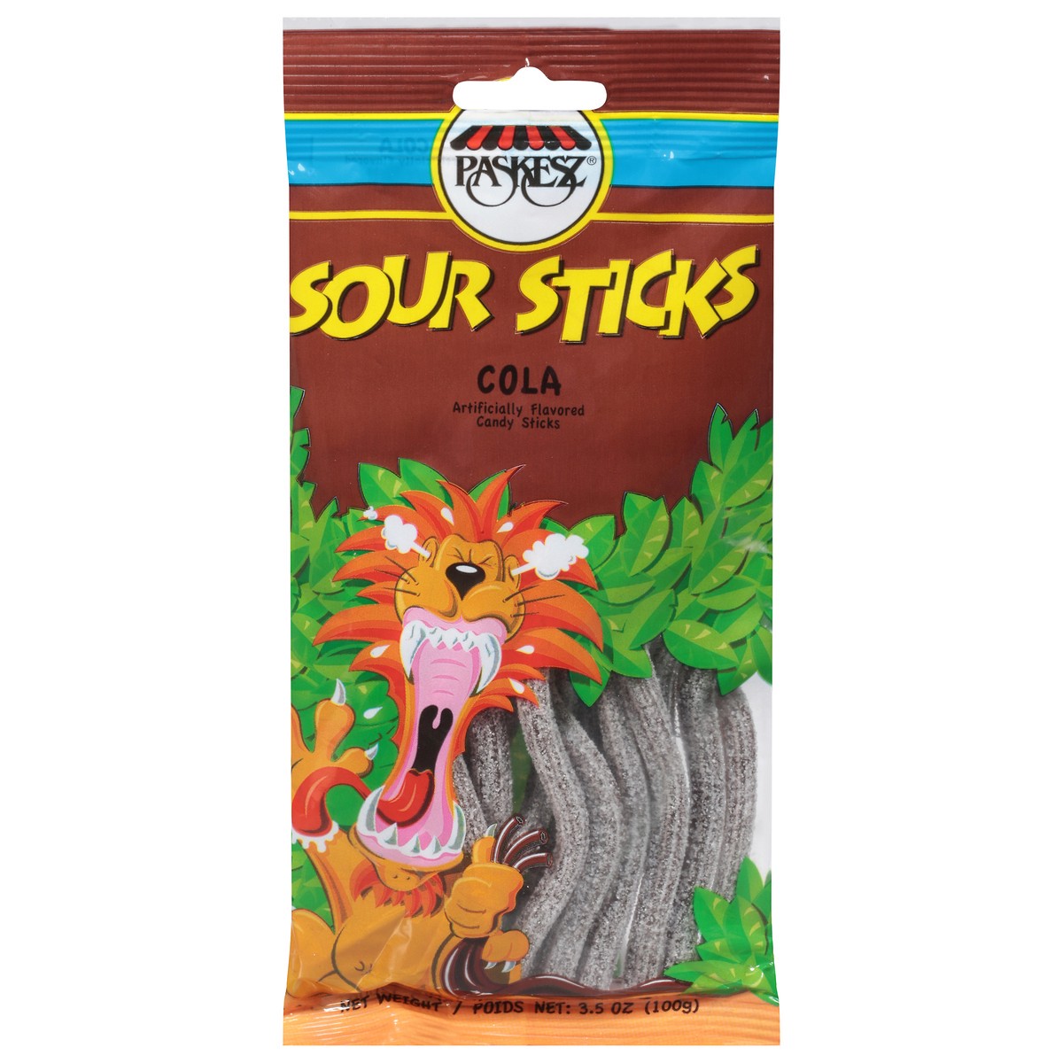 slide 1 of 12, Paskesz Sour Sticks Cola, 3.5 oz