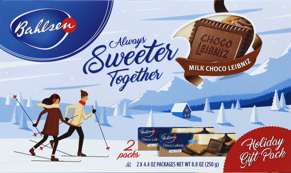 slide 1 of 1, Bahlsen Cookies, Milk Choco Leibniz, Holiday Gift Pack 2-4.4 Oz, 8.8 oz