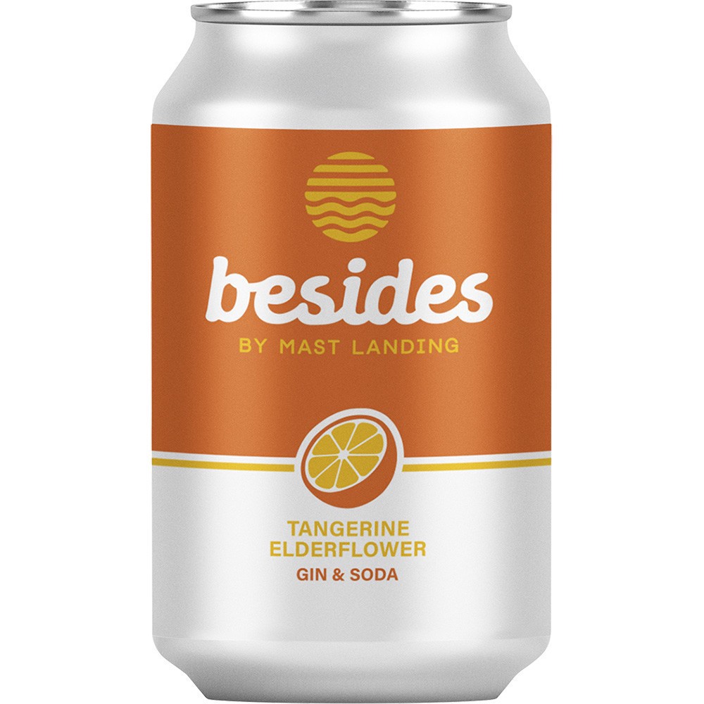 slide 1 of 1, Besides Tangerine Elder Gin Soda, 4 ct; 12 oz