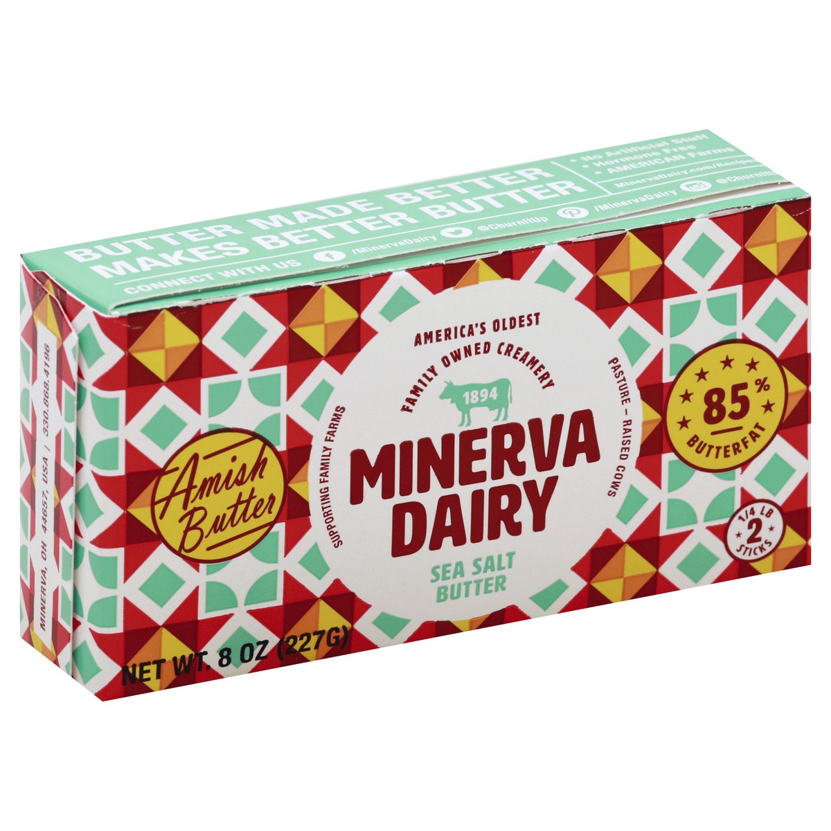 slide 2 of 5, Minerva Dairy Sea Salt Butter 2 - 0.25 lb Sticks, 2 ct