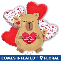 Burton + Burton Capybara Happy Valentine's Day Balloon Bouquet