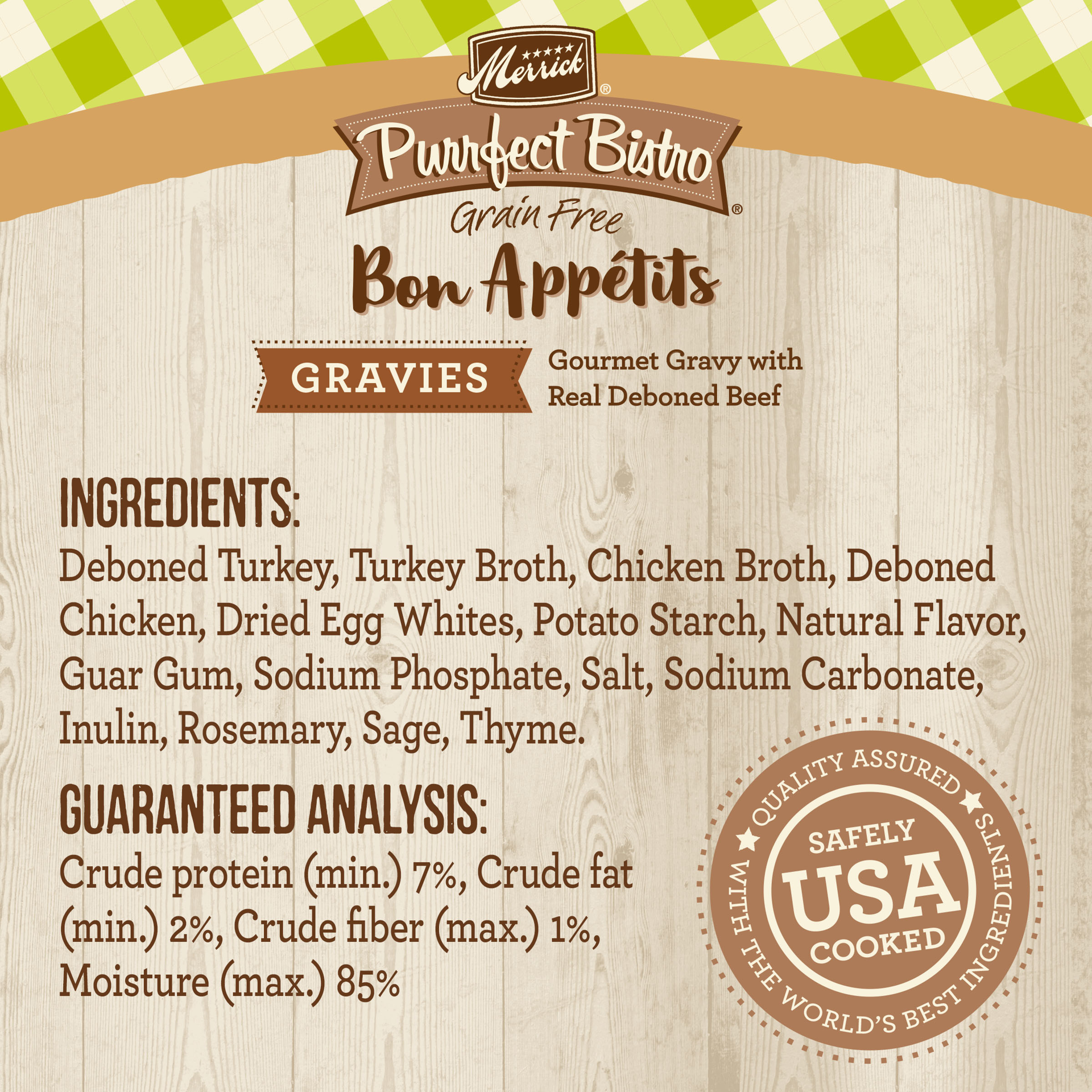 slide 3 of 4, Merrick Purrfect Bistro Bon Appetits Grain Free Wet Cat Food Turkey Recipe Chunks in Gravy - 3 oz Pouch, 3 oz