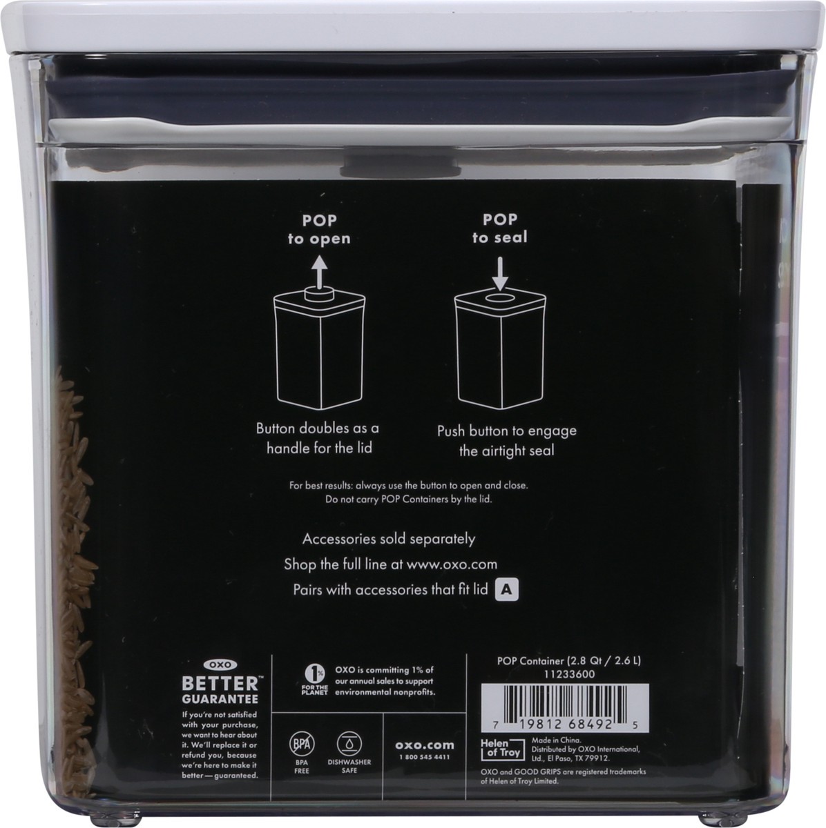slide 5 of 9, OXO Good Grips 2.8 Quart Lid A Pop Container 1 ea, 1 ct