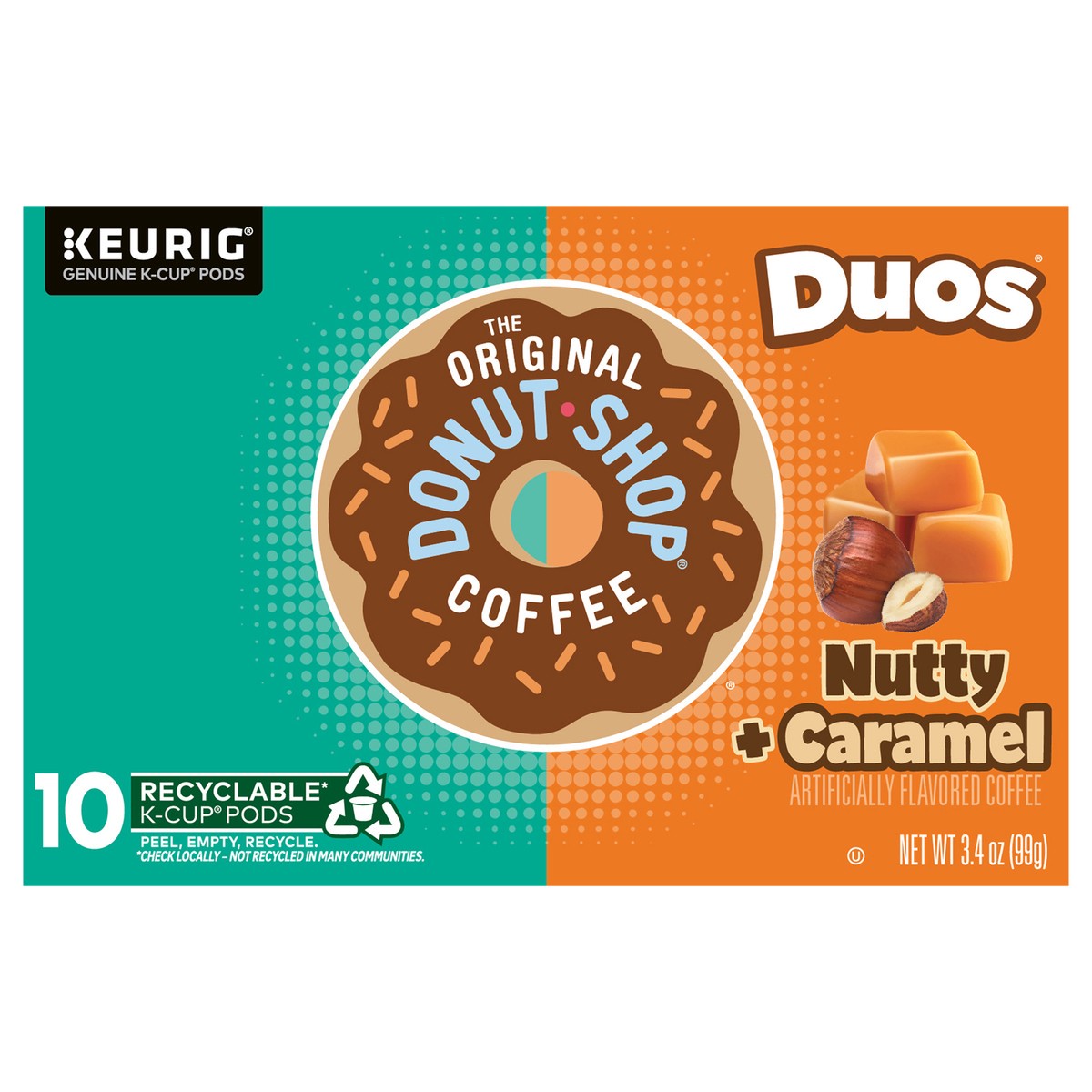 slide 1 of 11, The Original Donut Shop Duos Nutty + Caramel Keurig Single-Serve K-Cup Pods, Light Roast Coffee- 10 ct, 10 ct