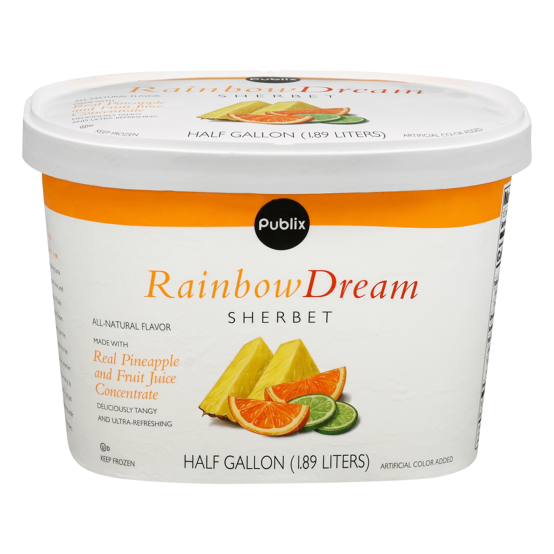 slide 1 of 1, Publix Rainbow Dream Sherbet, 64 oz