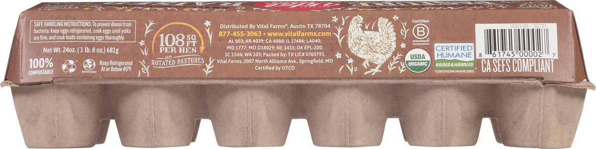 slide 4 of 8, Vital Farms Pasture-Raised Organic Eggs 12 ea, 12 ct