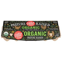 Vital Farms Organic Pasture Raised Large Grade A Eggs 12 Ct Carton