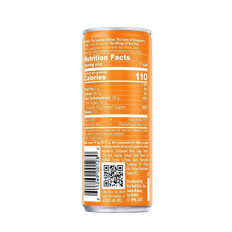 slide 2 of 6, Red Bull Amber Edition Strawberry Apricot Energy Drink, 8.40 fl oz