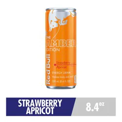 Red Bull Amber Edition Energy Drink, Strawberry Apricot, 80mg Caffeine, 8.4 fl oz Can