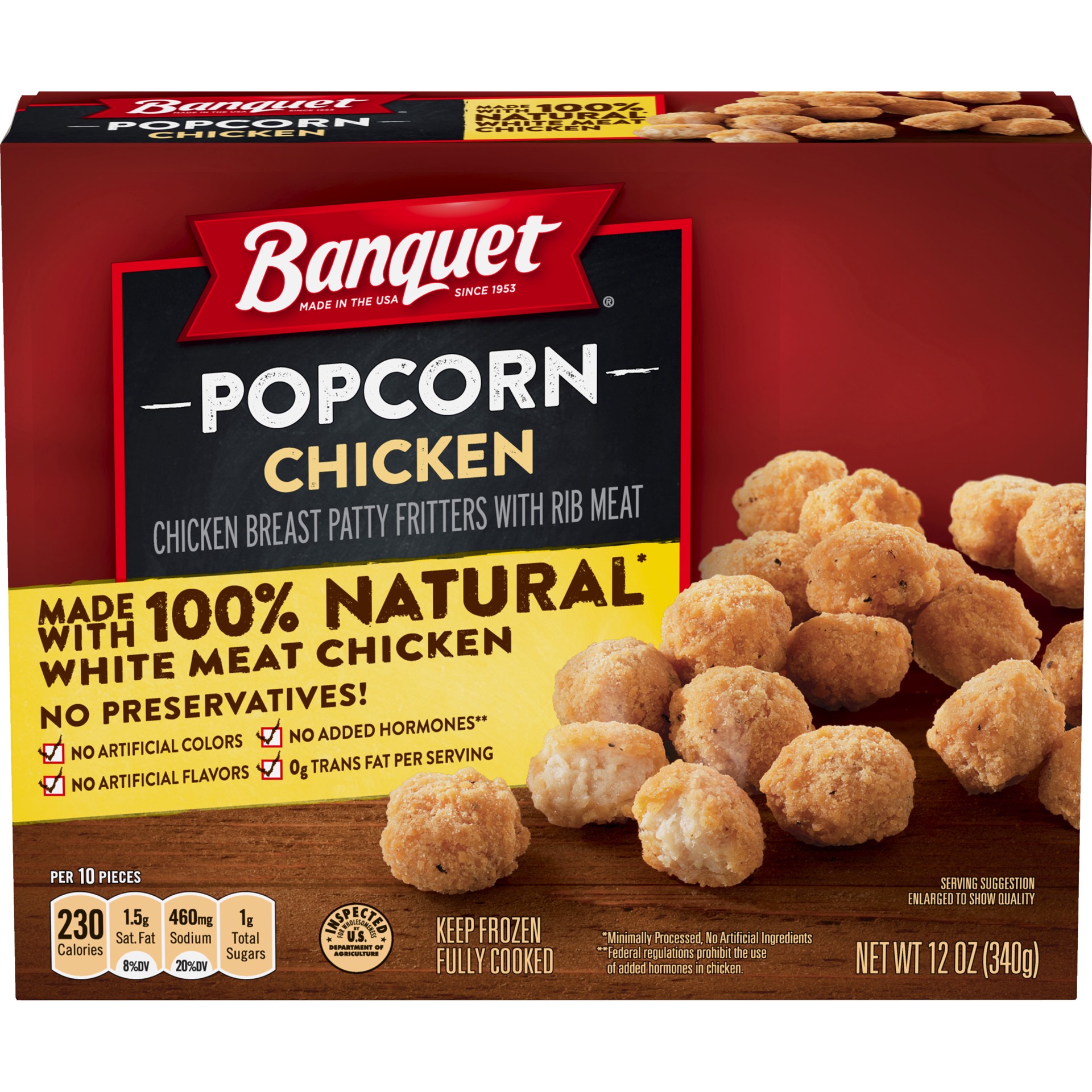 slide 1 of 2, Banquet Chicken Popcorn Chicken 12 oz, 12 oz