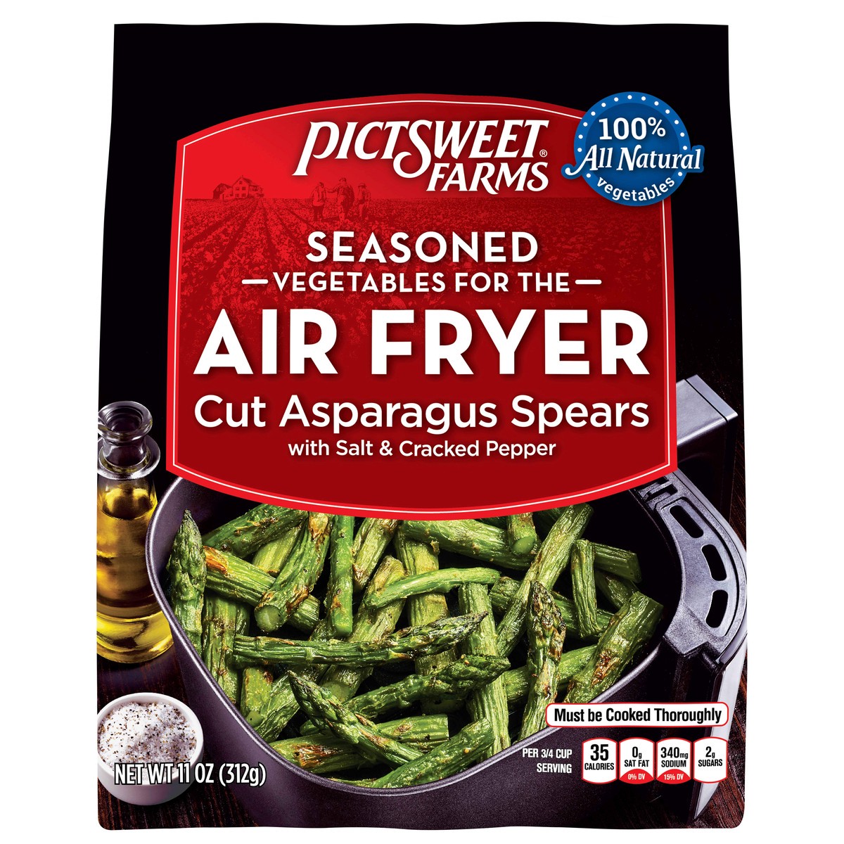 slide 1 of 3, PictSweet Seasoned Cut Asparagus Spears with Salt & Cracked Pepper - 11 oz, 11 oz