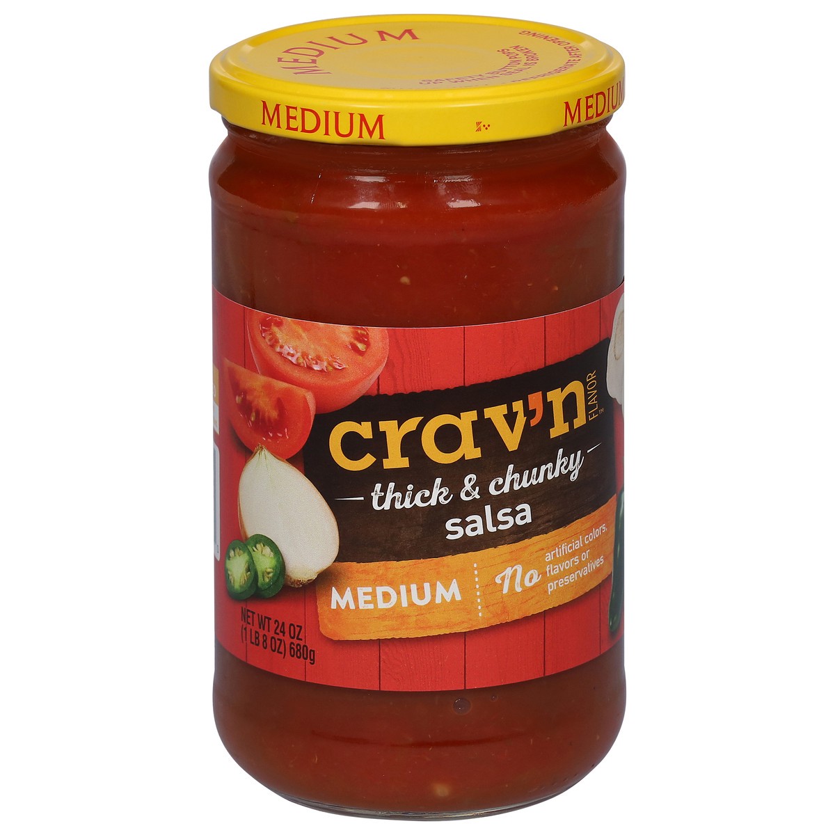 slide 6 of 9, Crav'n Flavor Salsa, Thick & Chunky, Medium 24 Oz, 24 oz