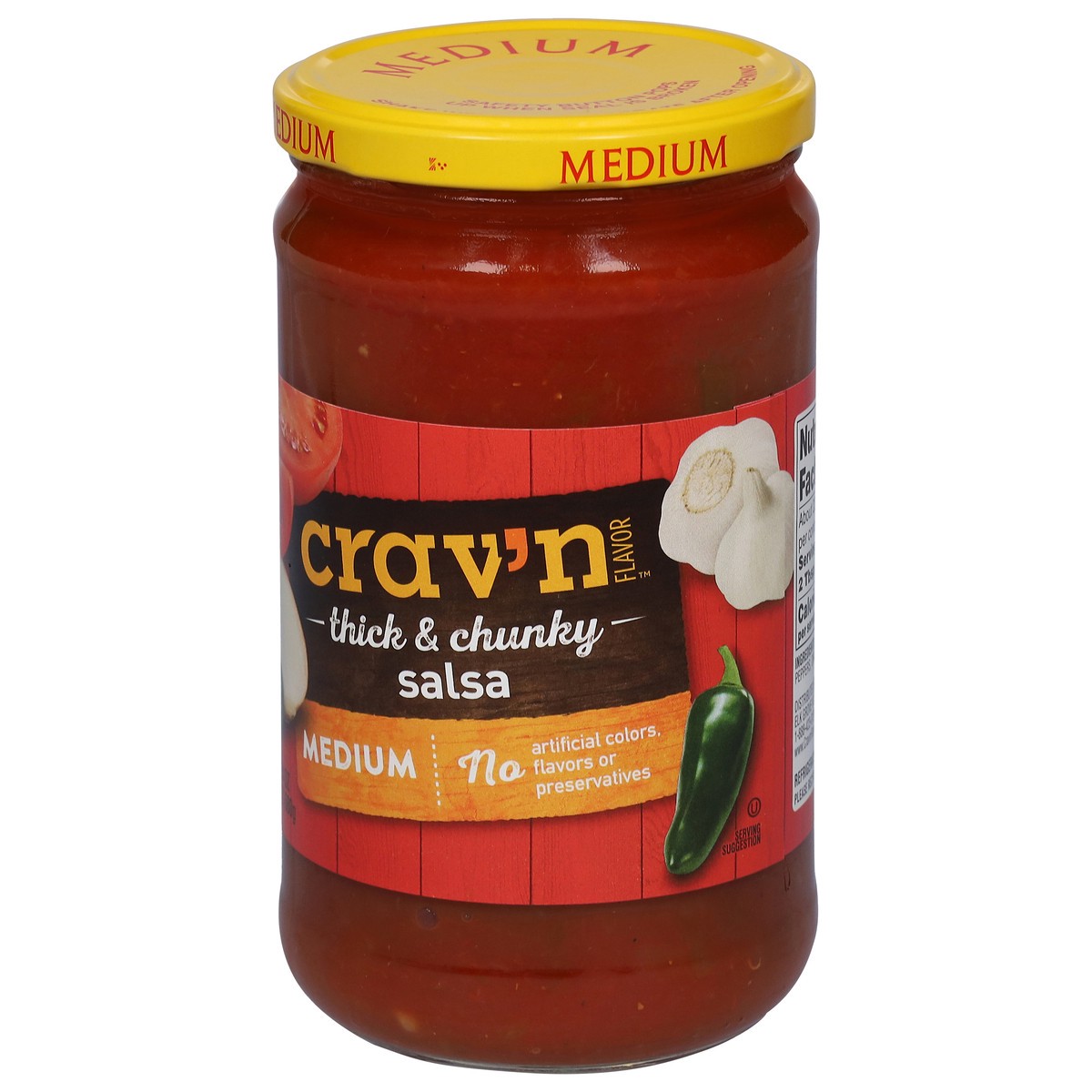 slide 8 of 9, Crav'n Flavor Salsa, Thick & Chunky, Medium 24 Oz, 24 oz