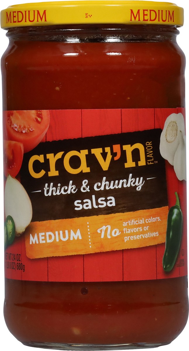 slide 2 of 9, Crav'n Flavor Salsa, Thick & Chunky, Medium 24 Oz, 24 oz