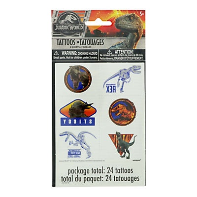 slide 1 of 1, Unique Jurassic World Tattoo Sheet, 4 ct