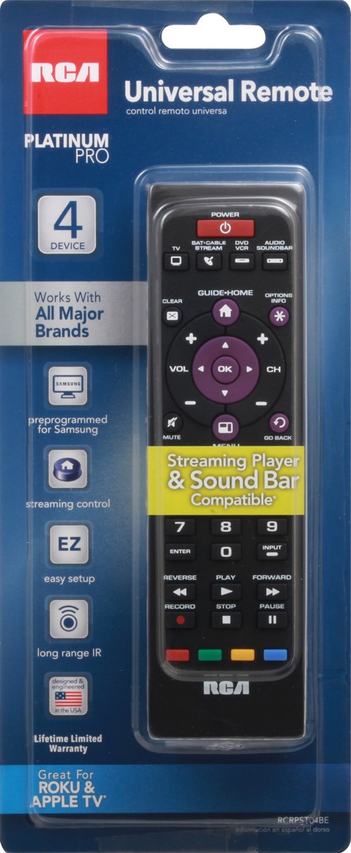 slide 1 of 9, RCA PlatinumPro 4-Device Universal Streaming Remote, 1 ct