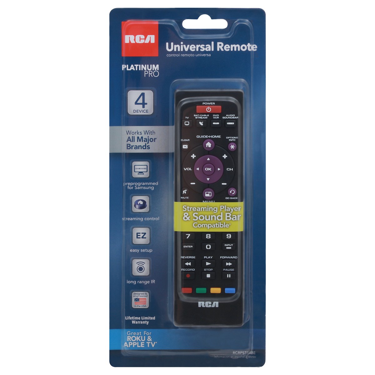slide 1 of 9, RCA PlatinumPro 4-Device Universal Streaming Remote, 1 ct