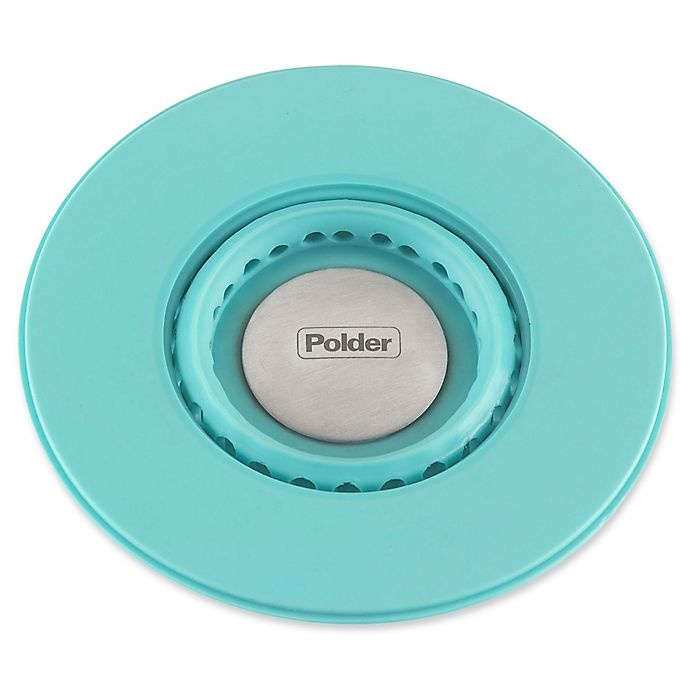 slide 1 of 1, Polder Pop-Up Silicone Sink Strainer/Stopper - Turquoise, 1 ct