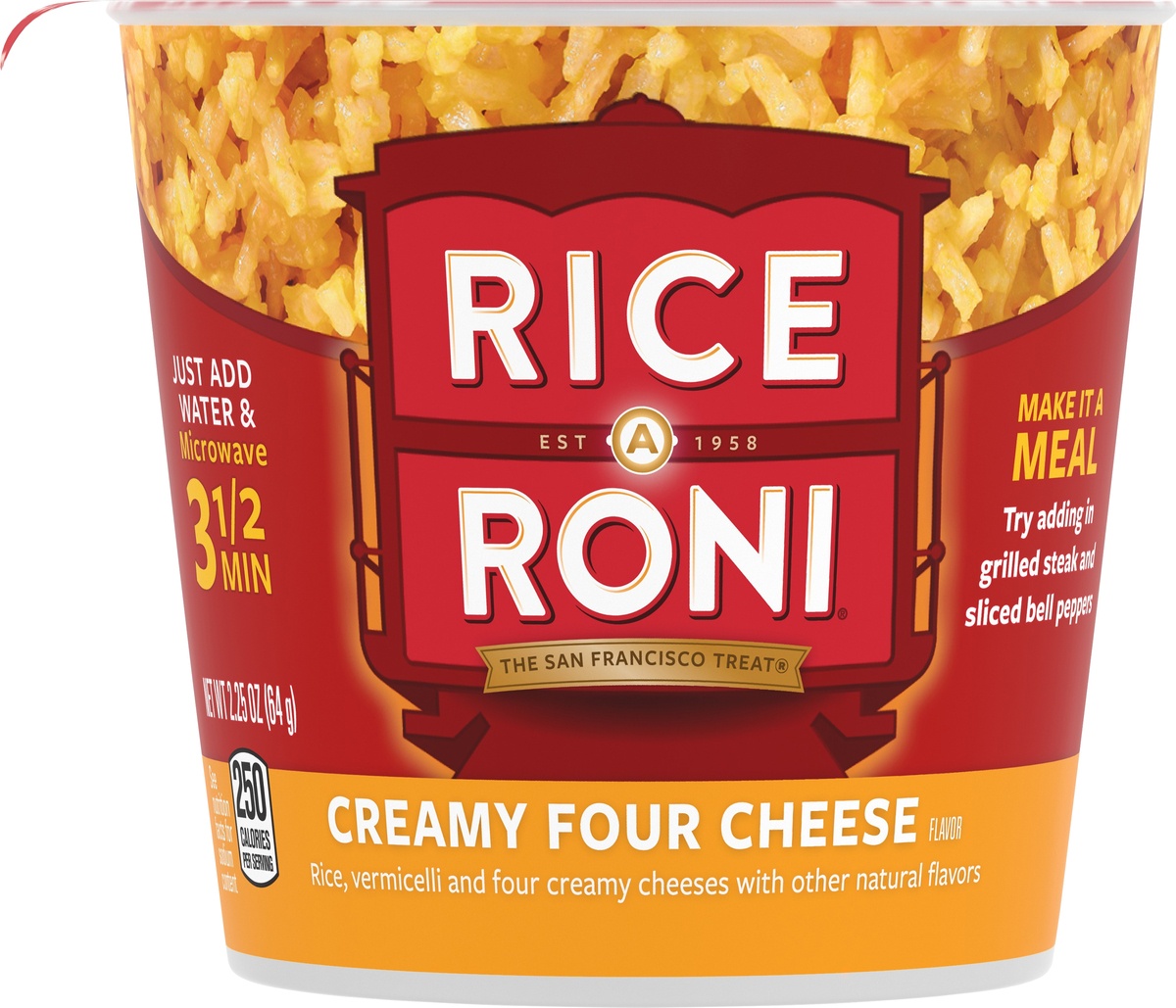 slide 6 of 7, Rice-A-Roni Creamy Four Cheese Rice Cup, 2.25 oz
