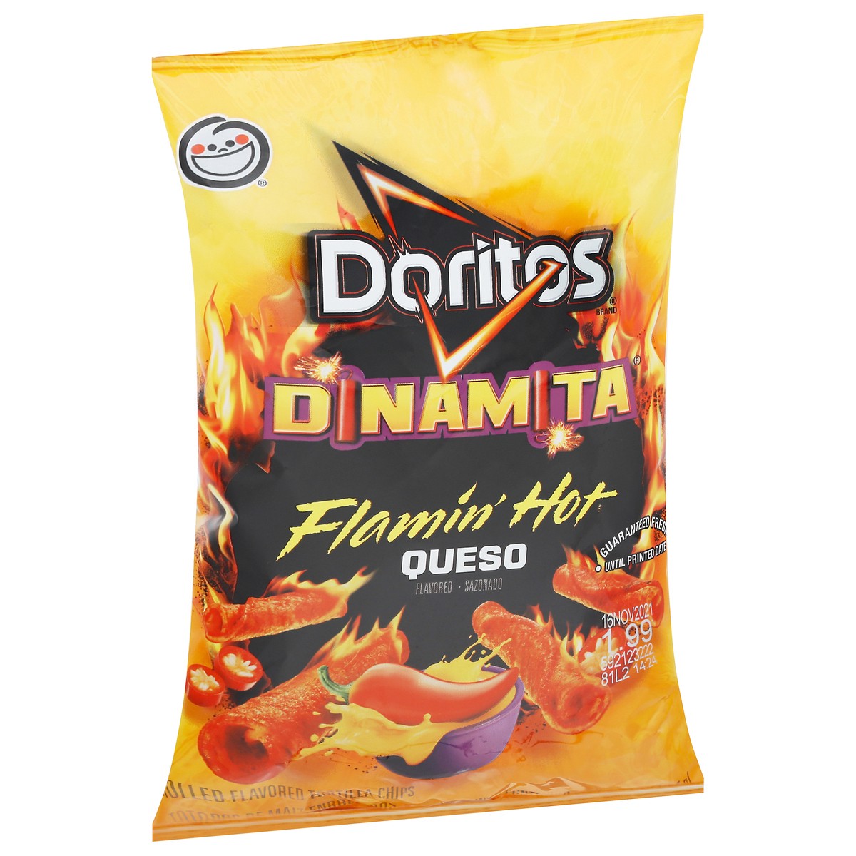 Doritos Dinamita Flamin' Hot Rolled Flavored Queso Tortilla Chips 4 Oz ...