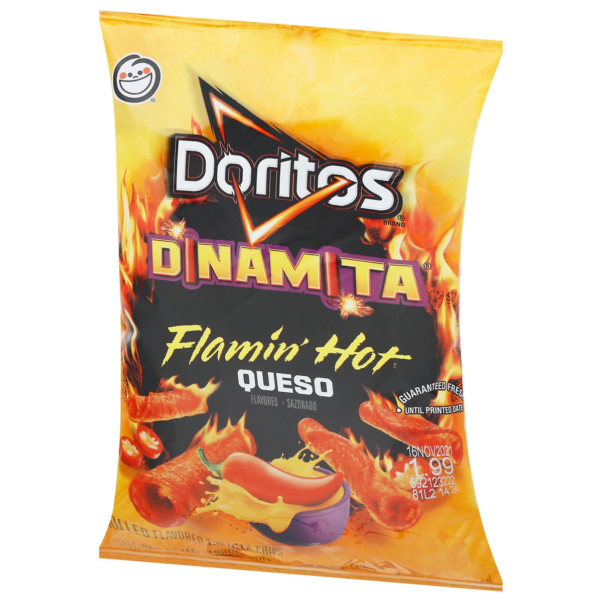 Doritos Dinamita Flamin' Hot Rolled Flavored Queso Tortilla Chips 4 Oz ...