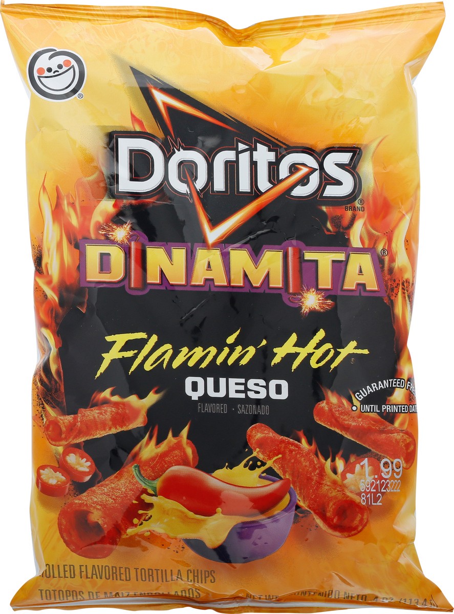 Doritos Dinamita Flamin' Hot Rolled Flavored Queso Tortilla Chips 4 Oz ...