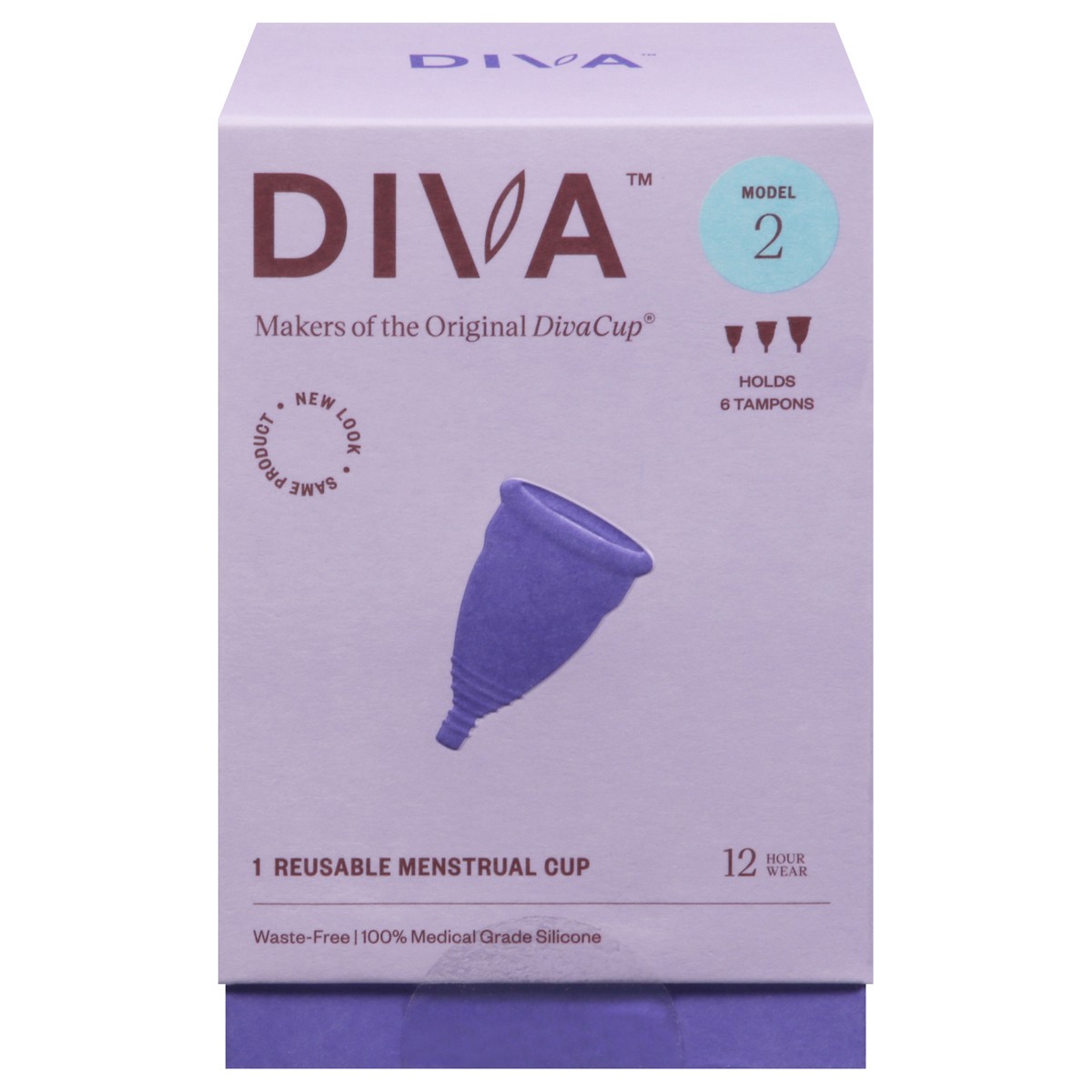 slide 1 of 10, DivaCup Menstrual Cup, Two, 1 ct