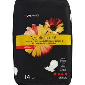 slide 1 of 1, CVS Health Confidence Ultra Thin Pads, Ultimate, 14Ct, 14 ct