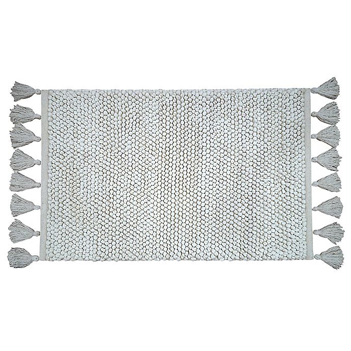 slide 1 of 1, Bee & Willow Home Looped Fringe Bath Rug - Coconut Milk'', 21 in x 34 in