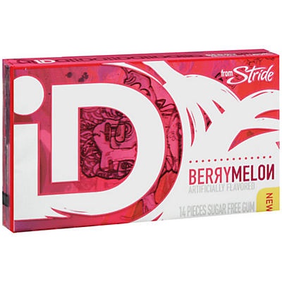 slide 1 of 1, Stride iD Berry Melon Sugar-Free Gum, 14 ct