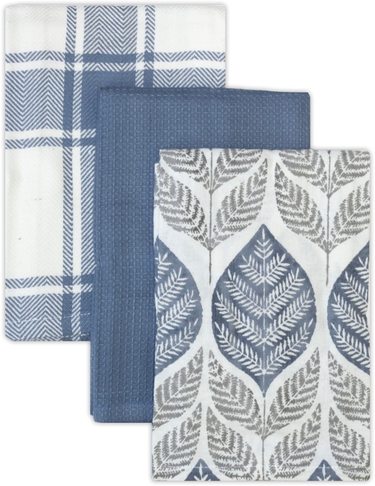slide 1 of 1, Dash of That Monroe Kitchen Towels - Blue, 3 ct