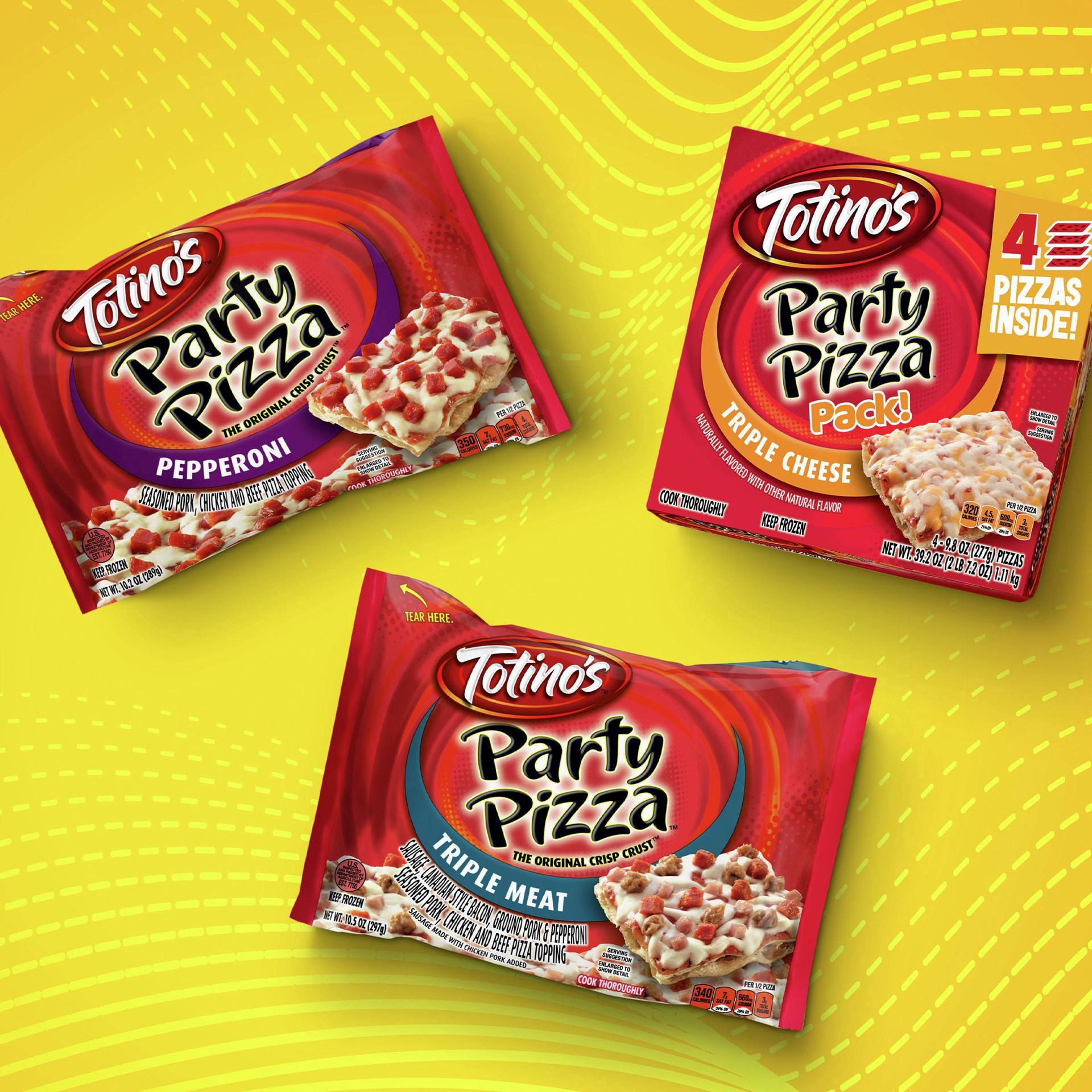 slide 8 of 17, Totino's Party Pizza Pack, Combination, Frozen Snacks, 42.8 oz, 4 ct, 4 ct
