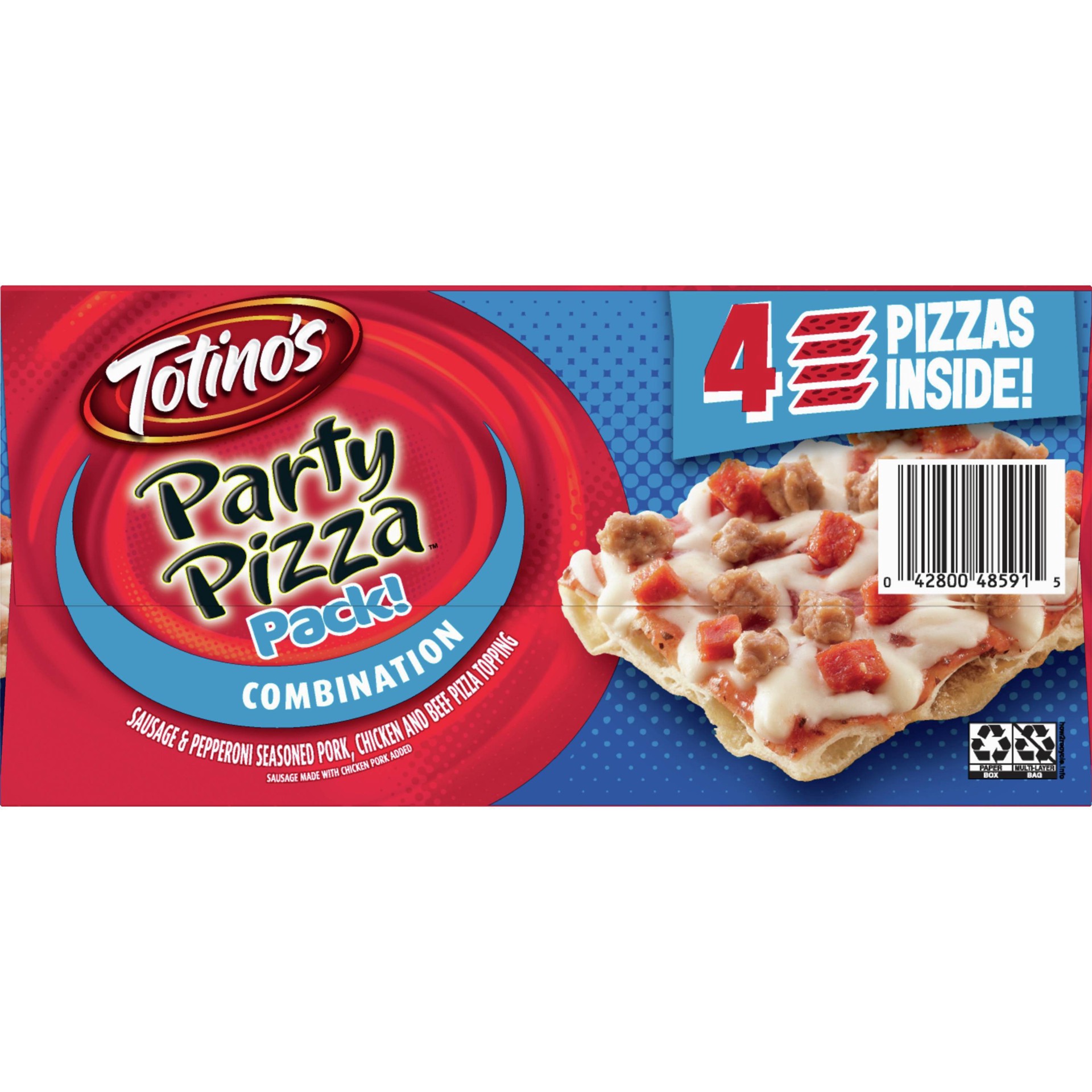 slide 12 of 17, Totino's Party Pizza Pack, Combination, Frozen Snacks, 42.8 oz, 4 ct, 4 ct