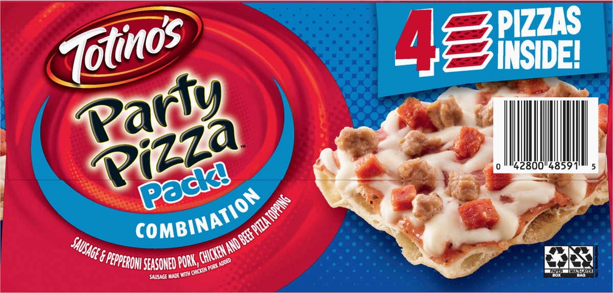 slide 8 of 11, Totino's Party Pizza Pack!, Combination,(frozen), 4 ct; 10.7 oz